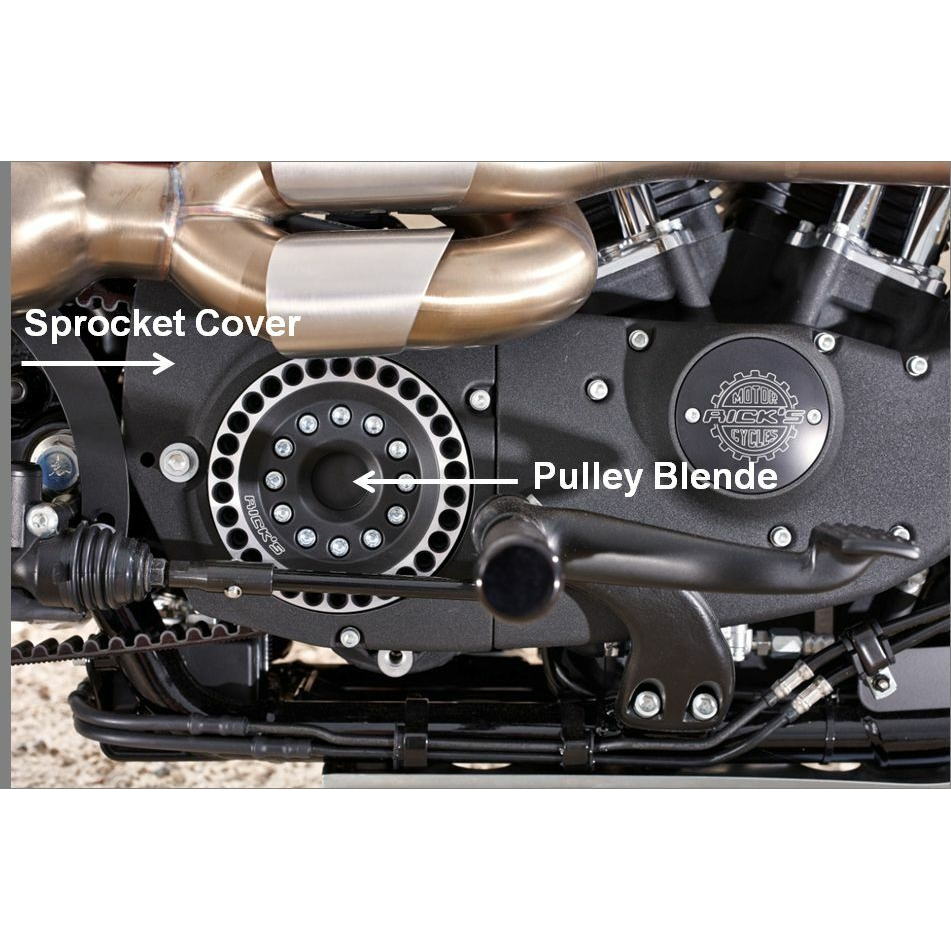 Rick's Perforated Pulley Trim Cover - Sportster 04-up