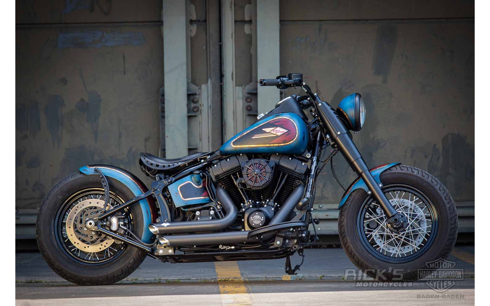 Rick's Stahl-Hinterradkotflügel 150/80 16 "Bobber" Lang - Softail 08-17