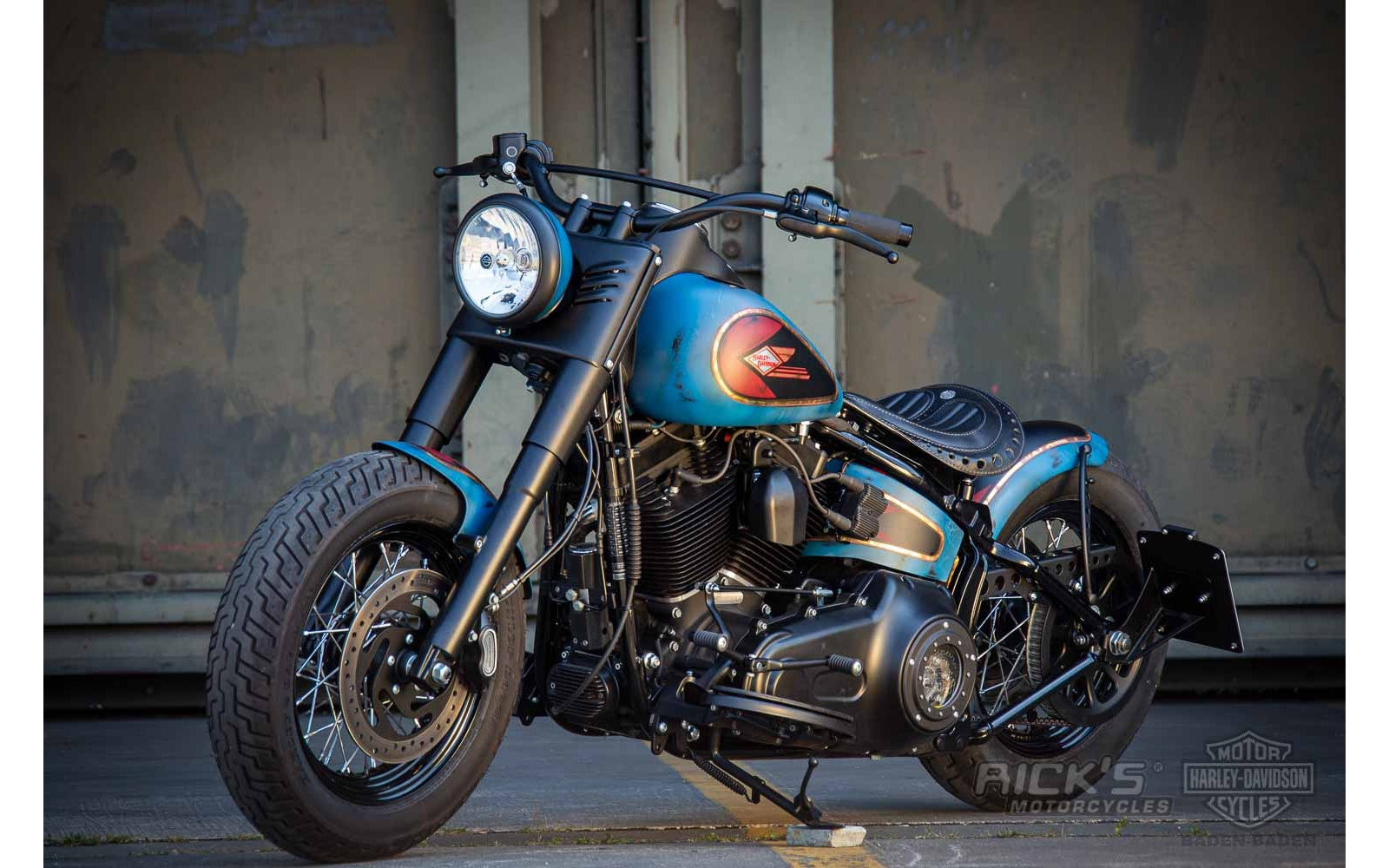 Rick's Stahl-Hinterradkotflügel 150/80 16 "Bobber" Lang - Softail 08-17