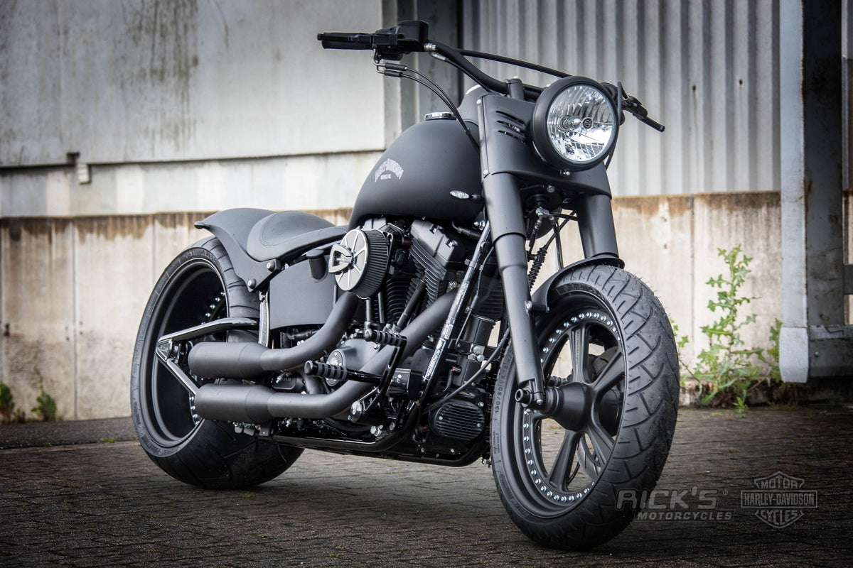 Rick's Hot Rod wheels on a custom Harley-Davidson