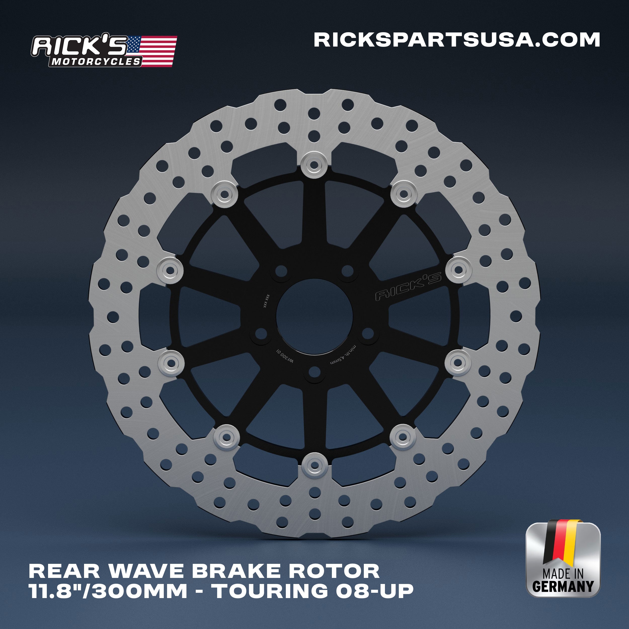 Ricks hintere 11,8"/300 mm/7 mm "Steve" Bremsscheibe - Touring ab 2008 