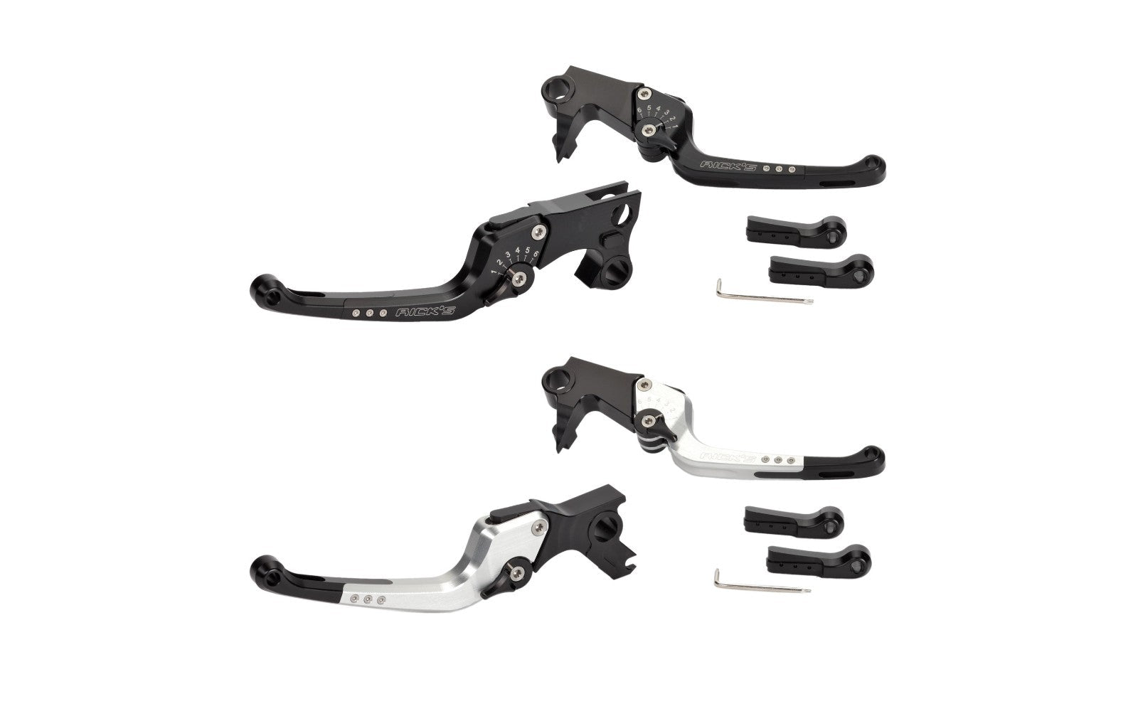 Rick's Adjustable Levers Set "Good Guys" Black - Softail 15 - 17 - Rick's Motorcycles USA - Custom Parts for Harley - Davidson