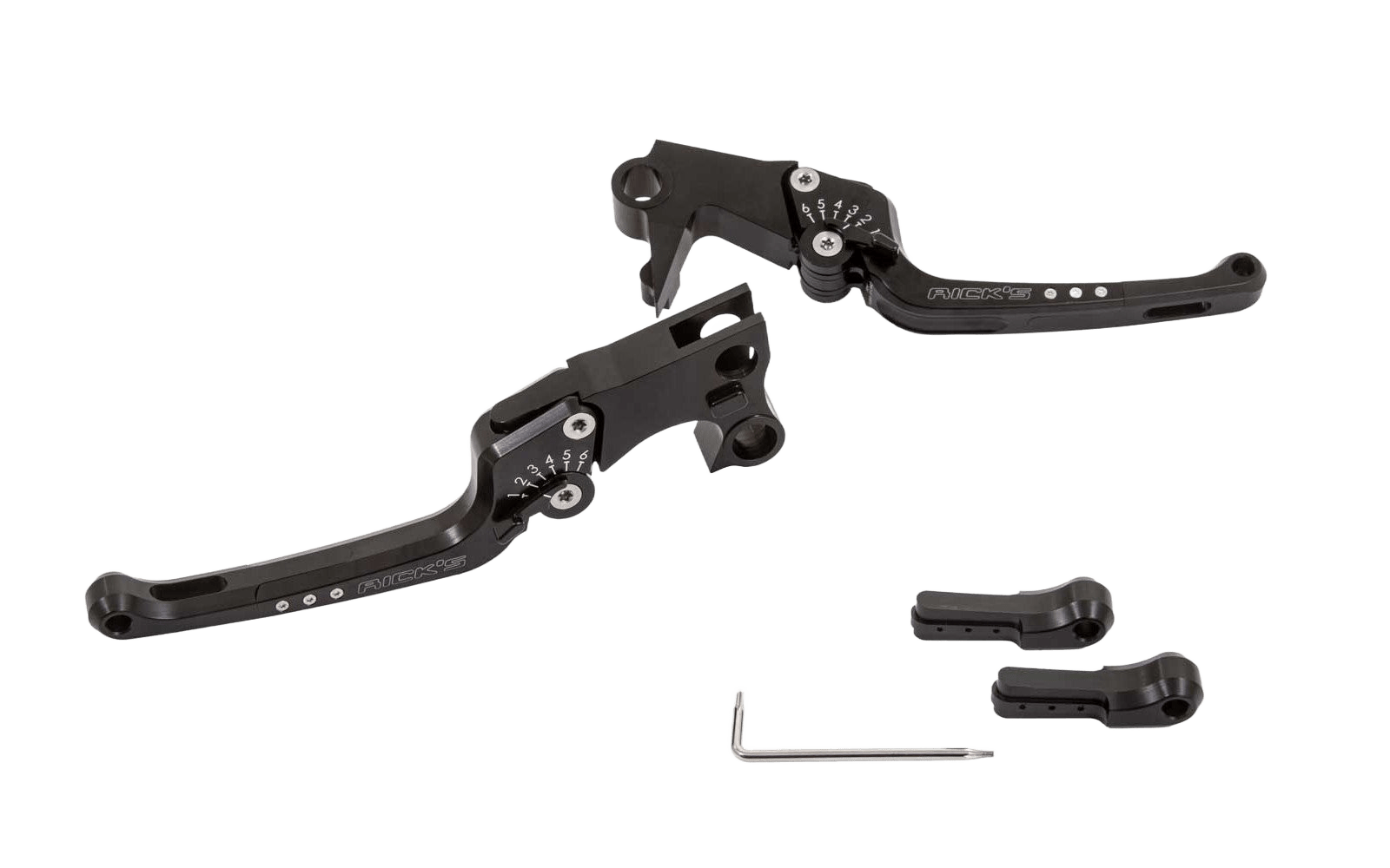 Rick's Adjustable Levers Set "Good Guys" Black - Touring 08 - 13 - Rick's Motorcycles USA - Custom Parts for Harley - Davidson