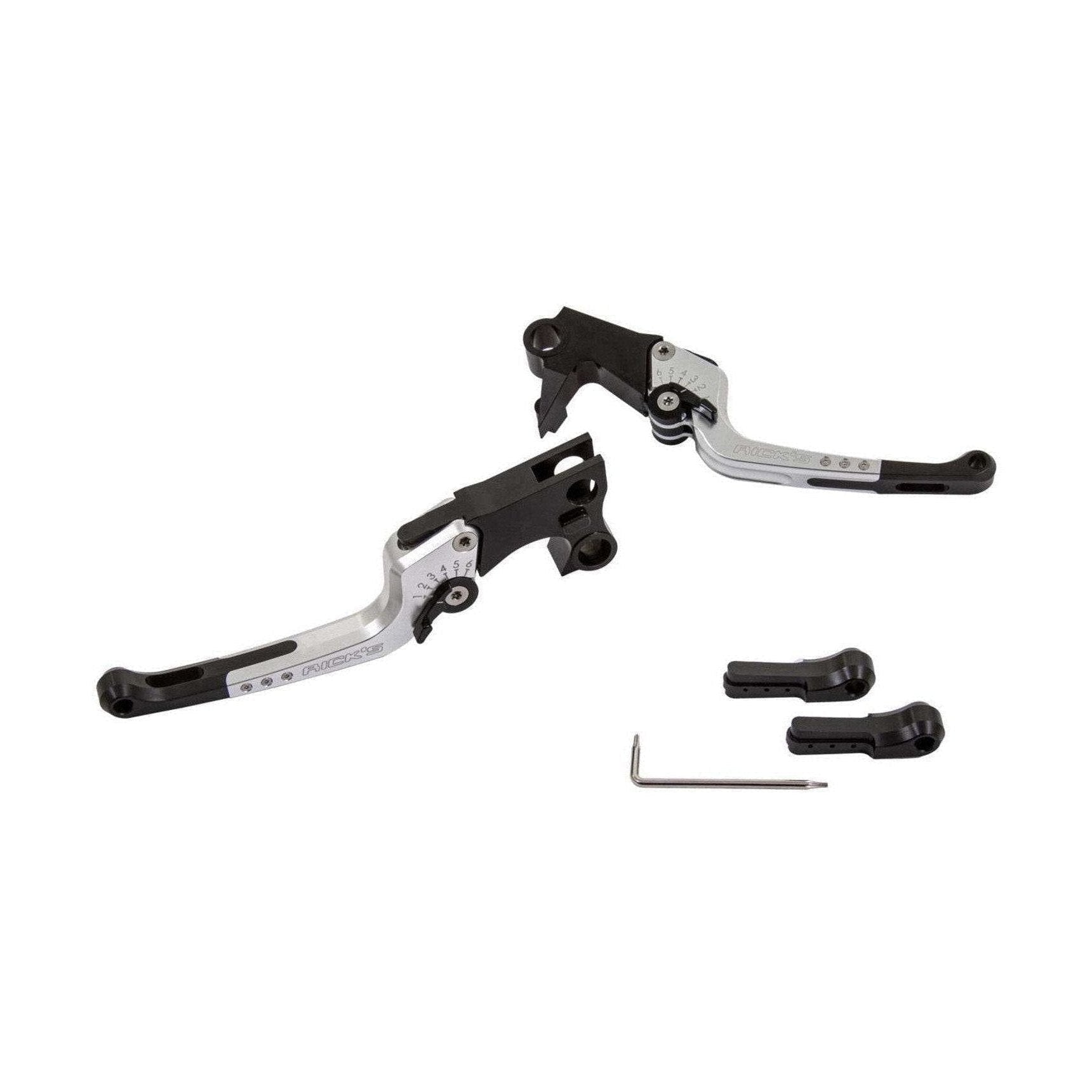 Rick's Adjustable Levers Set "Good Guys" Silver - Touring 21 - 23 - Rick's Motorcycles USA - Custom Parts for Harley - Davidson