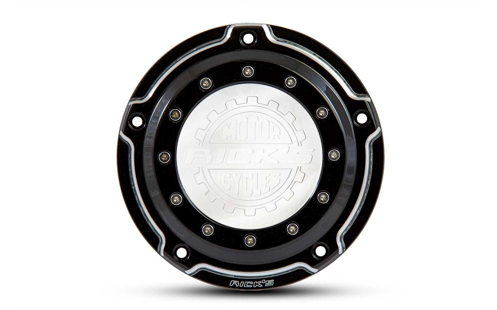 Rick's Derby Cover "Bullauge" Bi-Color With Logo - Softail 19-up