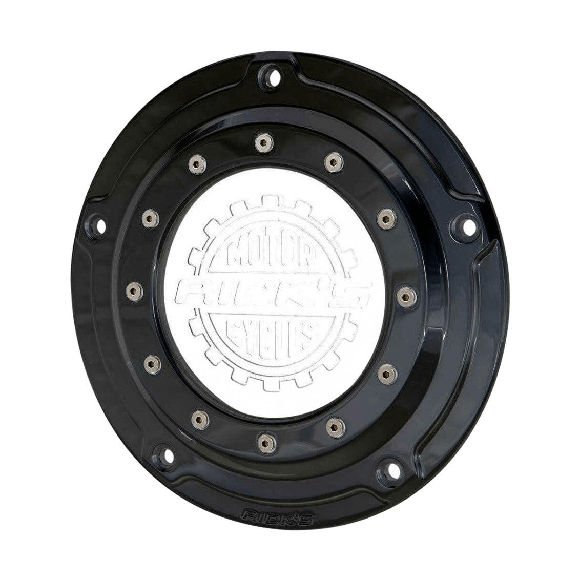 Rick's Derby Cover "Bullauge" Gloss Black With Logo - Softail 19 - up - Rick's Motorcycles USA - Custom Parts for Harley - Davidson