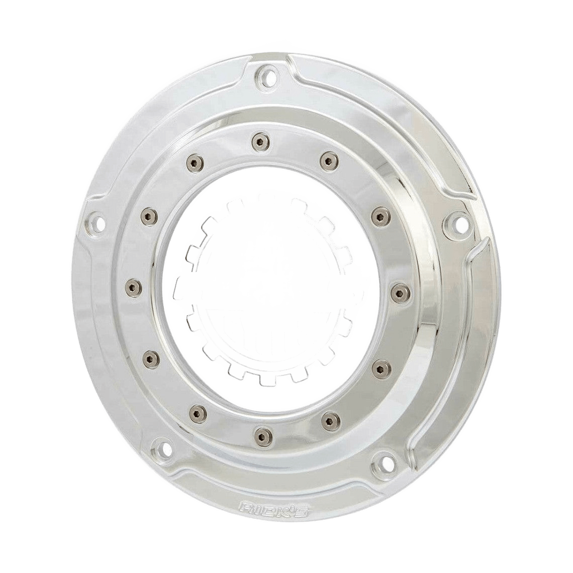 Rick's Derby Cover "Bullauge" Polished With Logo - Softail 19 - up - Rick's Motorcycles USA - Custom Parts for Harley - Davidson