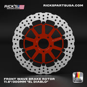 Rick's Front 11.8"/300mm Wave "El Diablo" Brake Rotor - Rick's Motorcycles USA - Custom Parts for Harley - Davidson