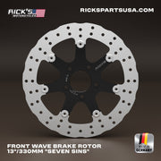 Rick's Front 13"/330mm Wave "Seven Sins" Brake Rotor - Rick's Motorcycles USA - Custom Parts for Harley - Davidson