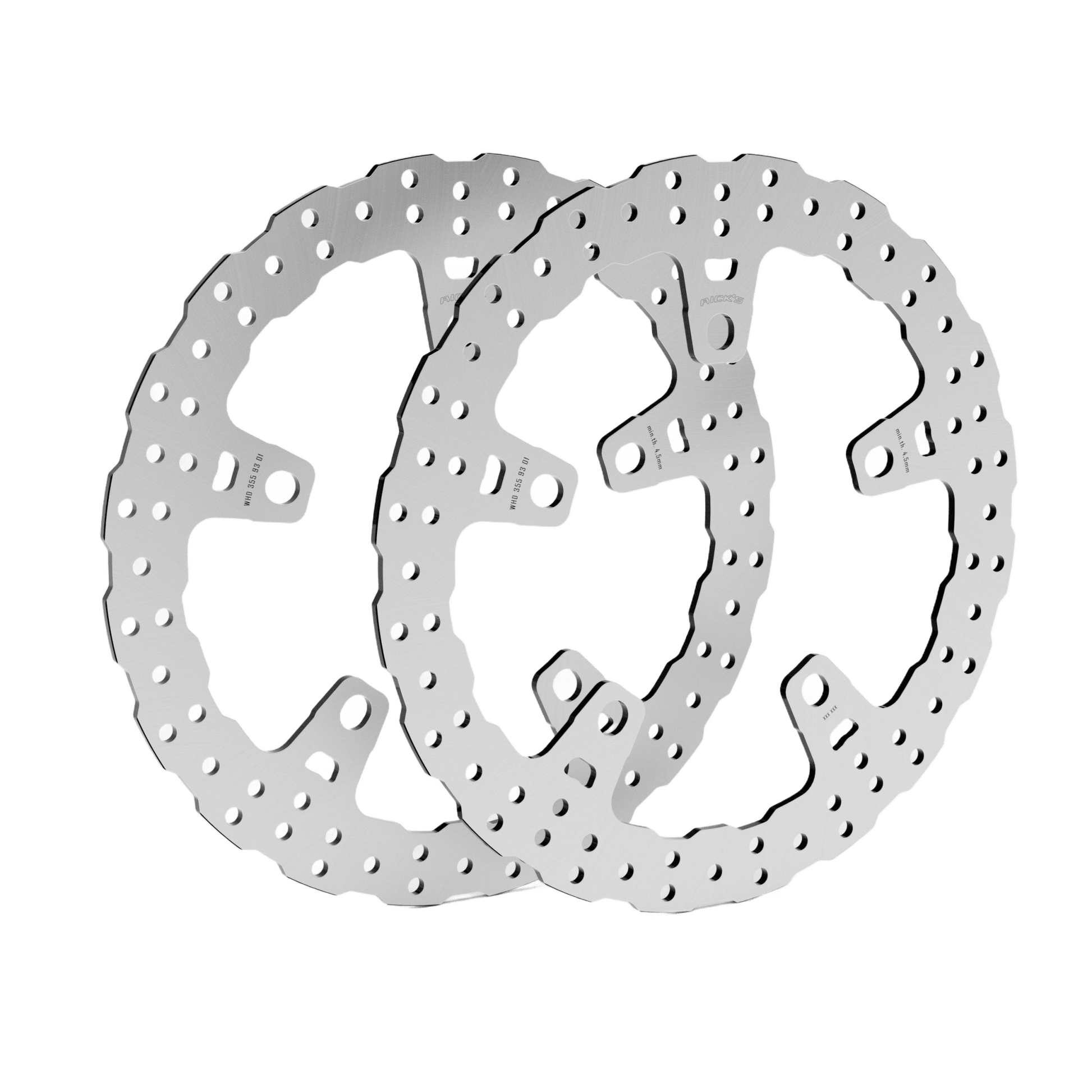 Rick's Front 14"/355mm Wave Brake Rotors Set (With Adaptors) - Touring 24 - up - Rick's Motorcycles USA - Custom Parts for Harley - Davidson