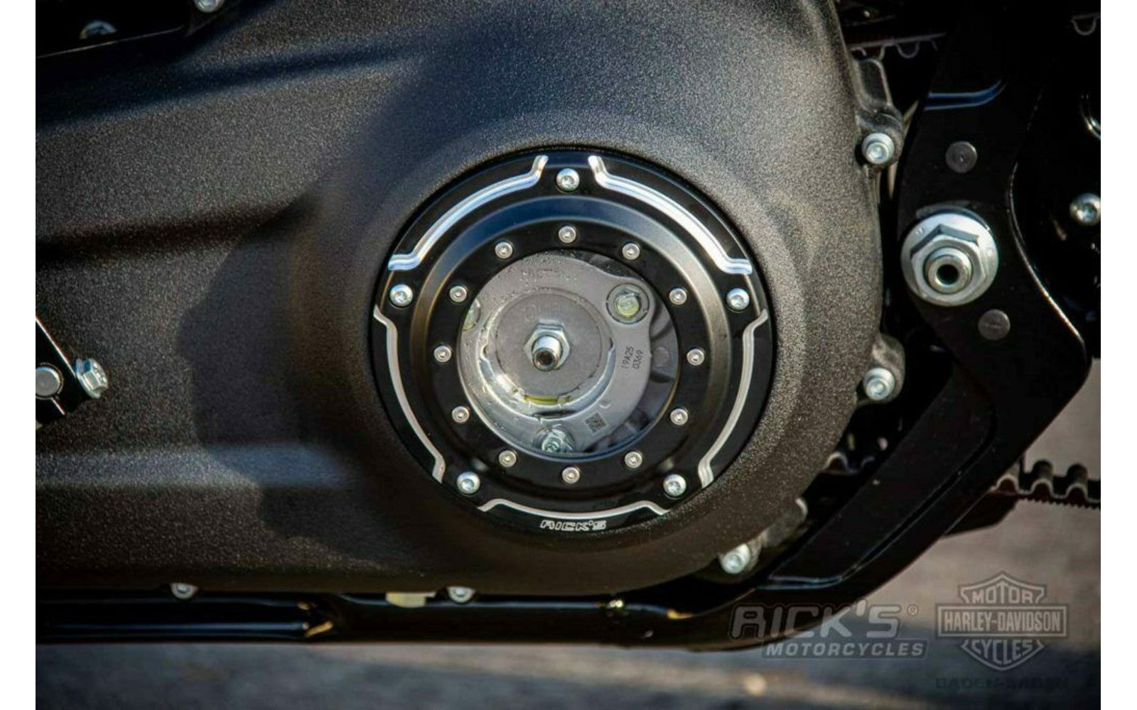 Funda Derby de Rick "Bullauge" en negro brillante - Softail 19 en adelante 