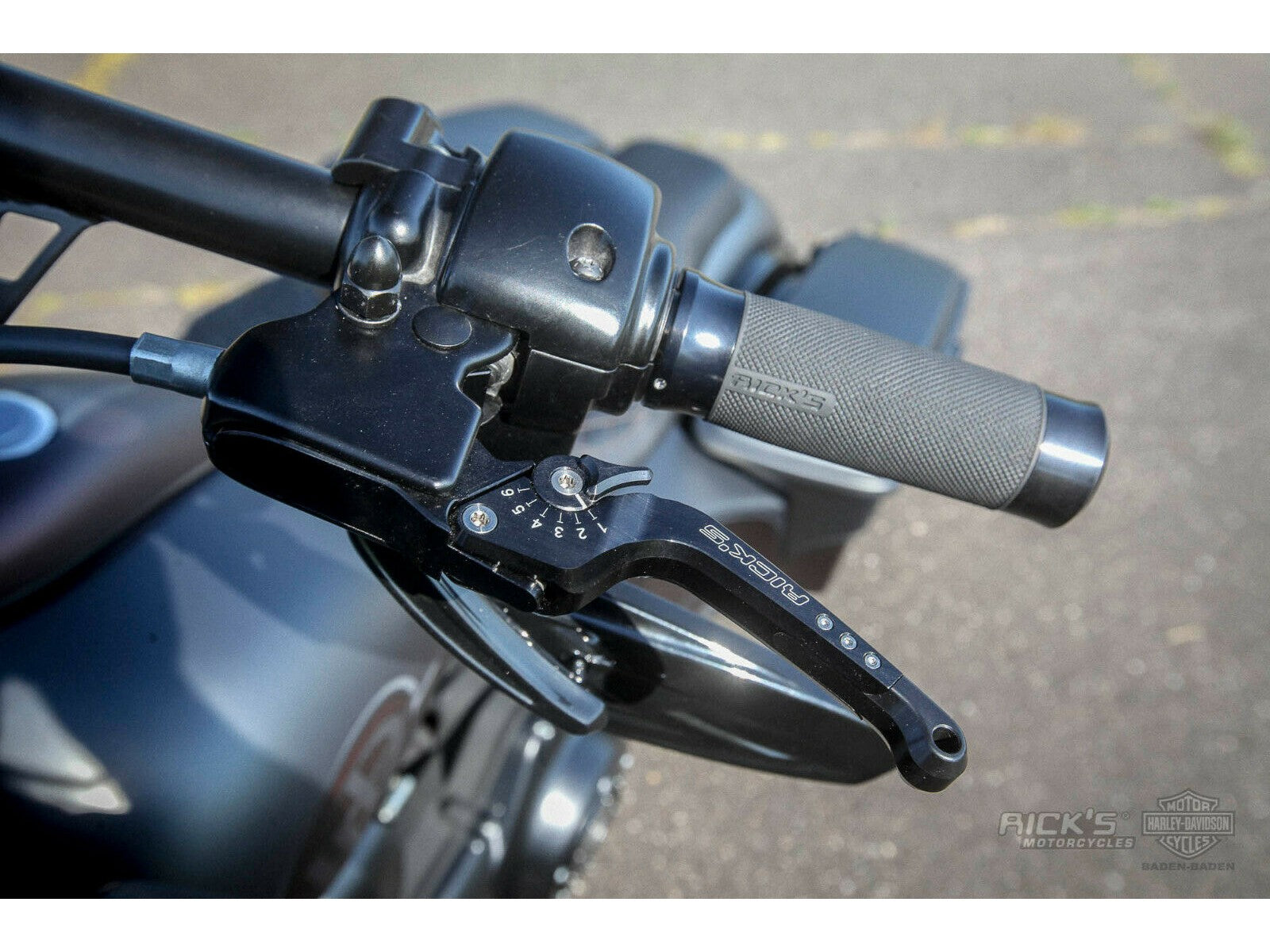 Rick's Adjustable Levers Set "Good Guys" Black - V-Rod 06-up / Touring 14-16