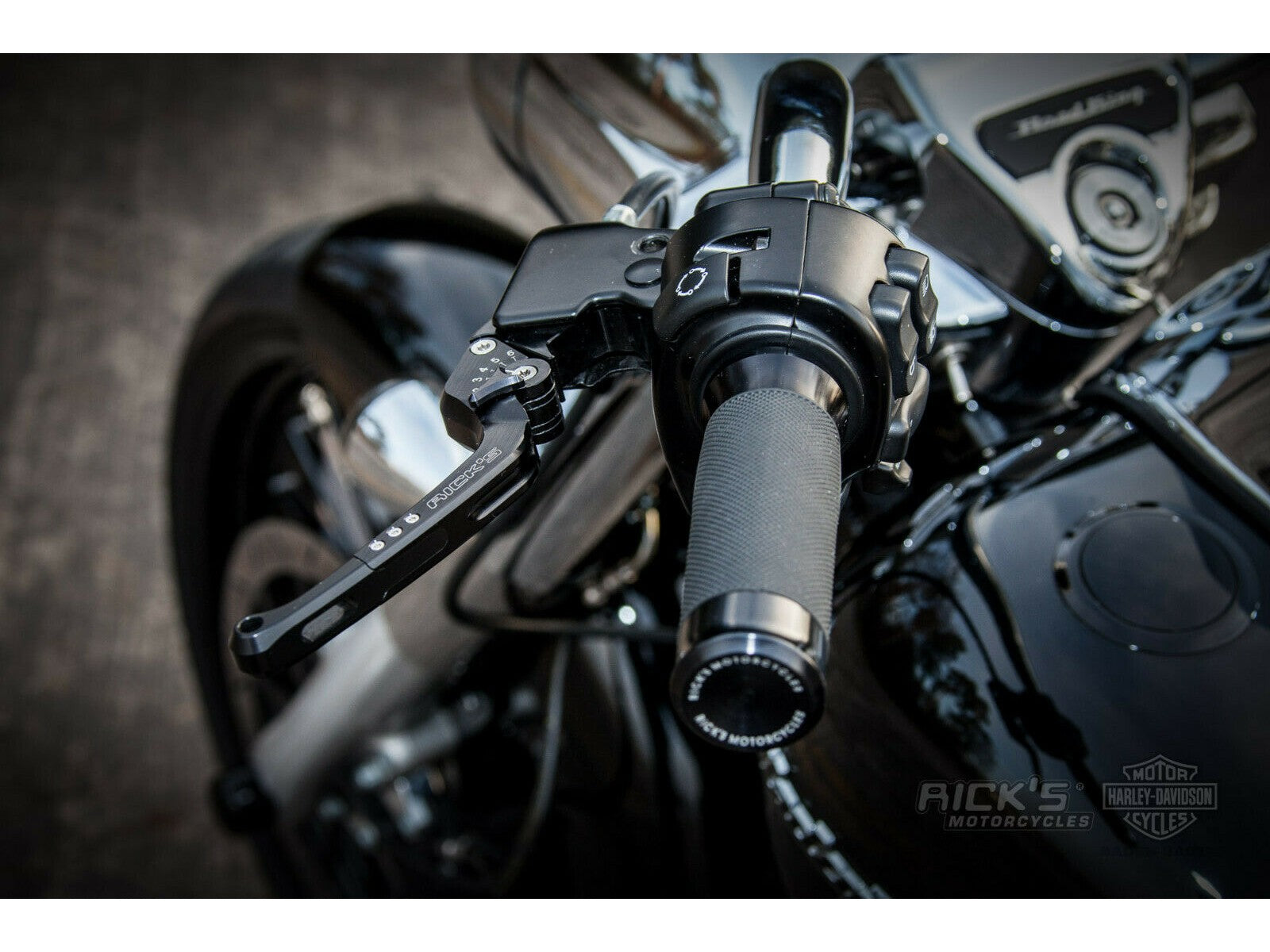 Rick's Adjustable Levers Set "Good Guys" Black - V-Rod 06-up / Touring 14-16