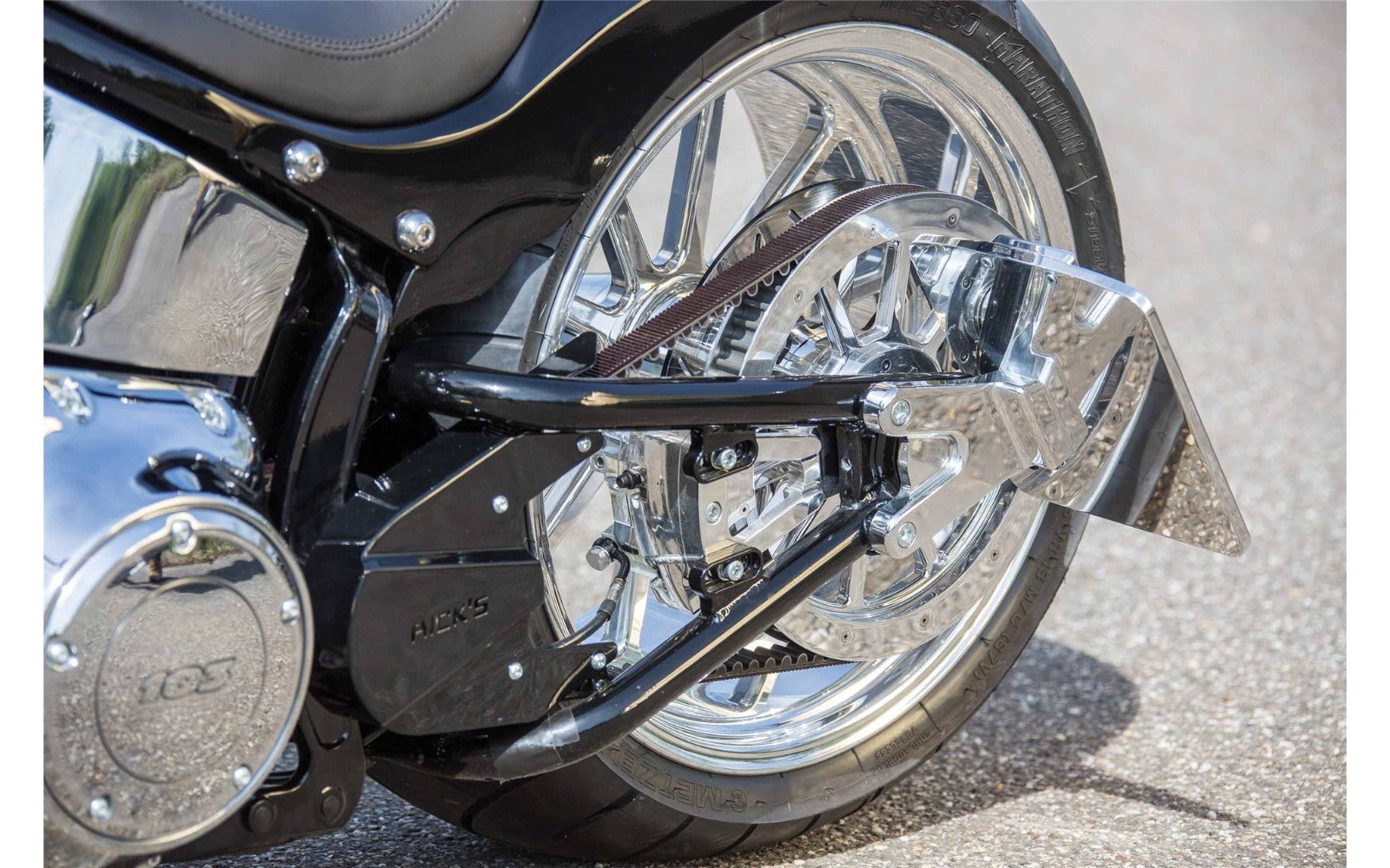 Rick's Side License Plate Bracket (Rick's Softail 300 Swingarm) - Rick's Motorcycles USA - Custom Parts for Harley - Davidson