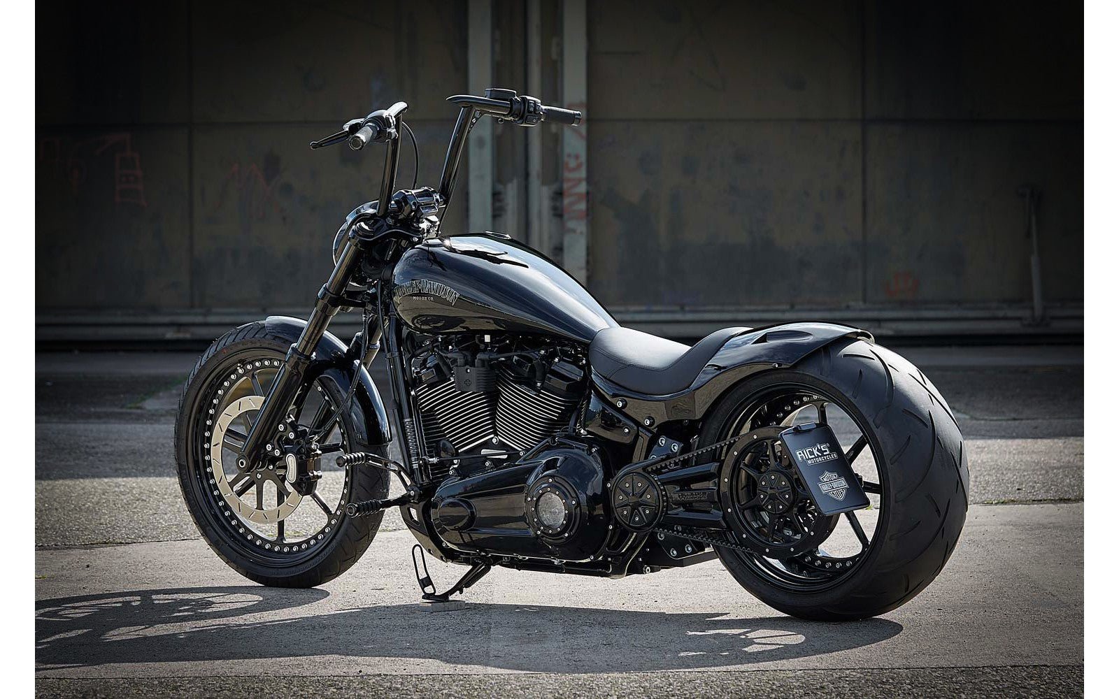 Rick's Single-Sided Swingarm Belt Guard - Softail 18-up