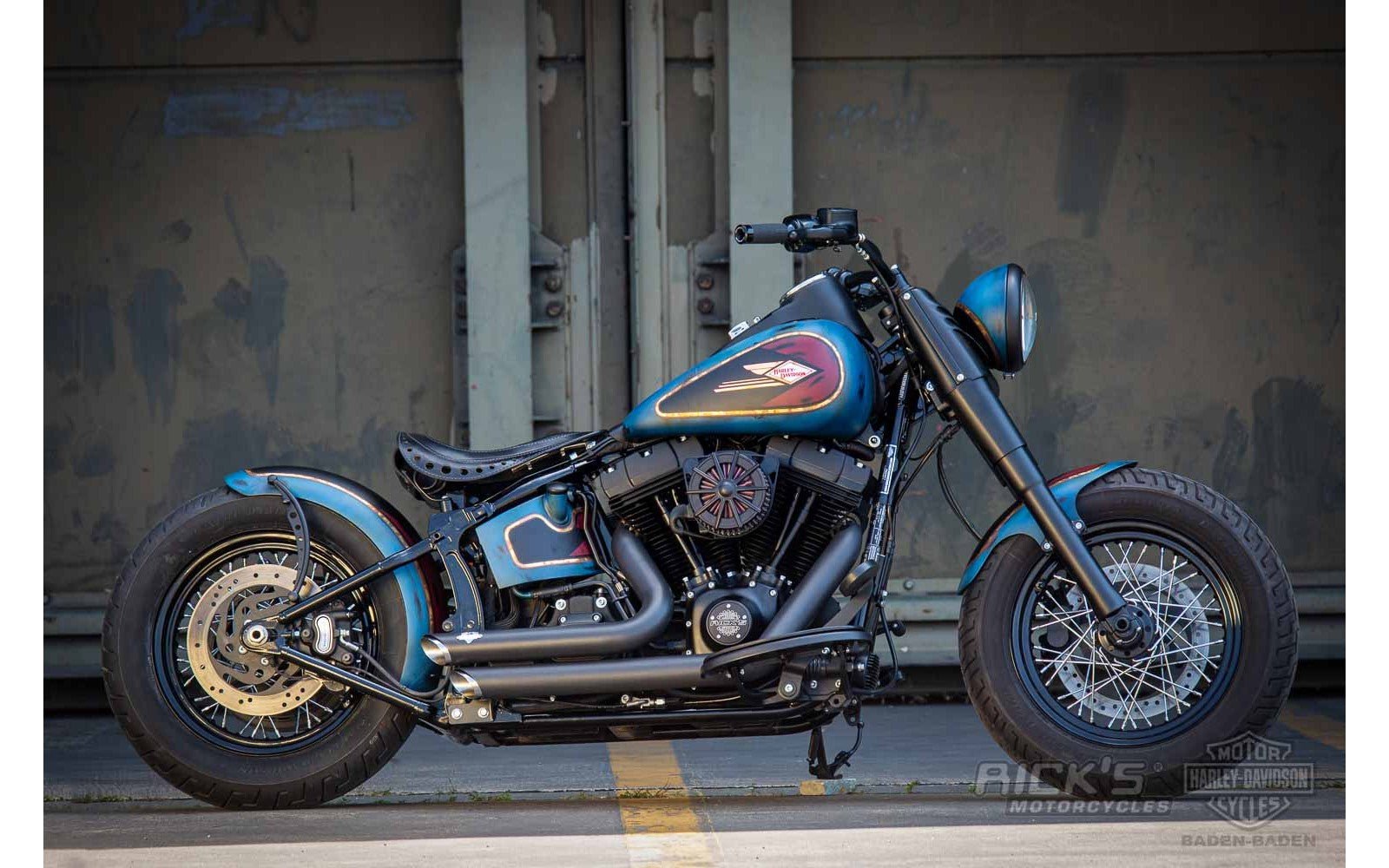 Rick's Steel Rear Fender 150/80 16 "Bobber" Long - Softail 08-17