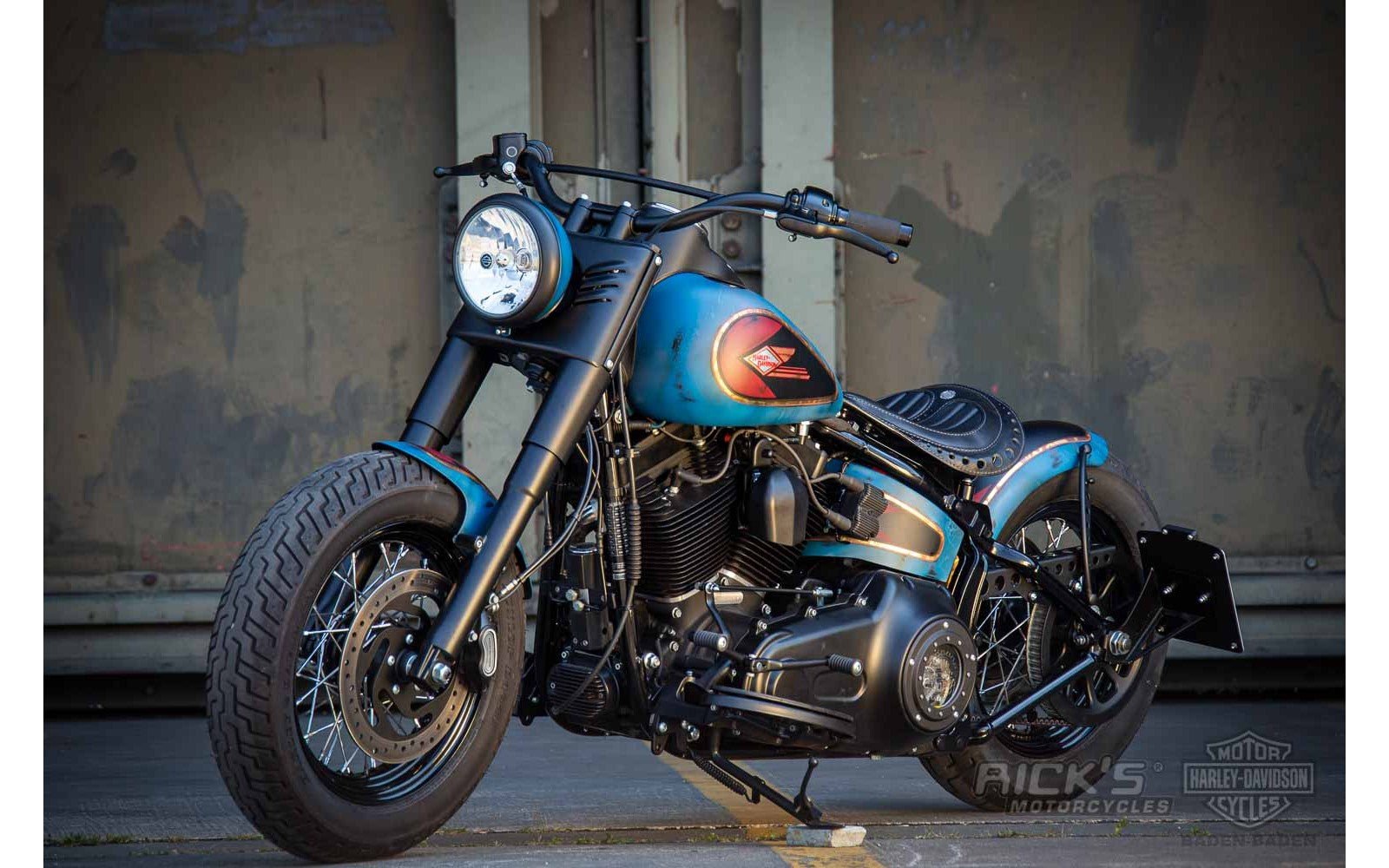 Rick's Steel Rear Fender 150/80 16 "Bobber" Long - Softail 08-17