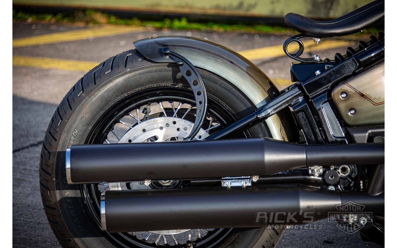 Rick's Steel Rear Fender "Bobber" 200 Tire - Softail Narrow 18-up