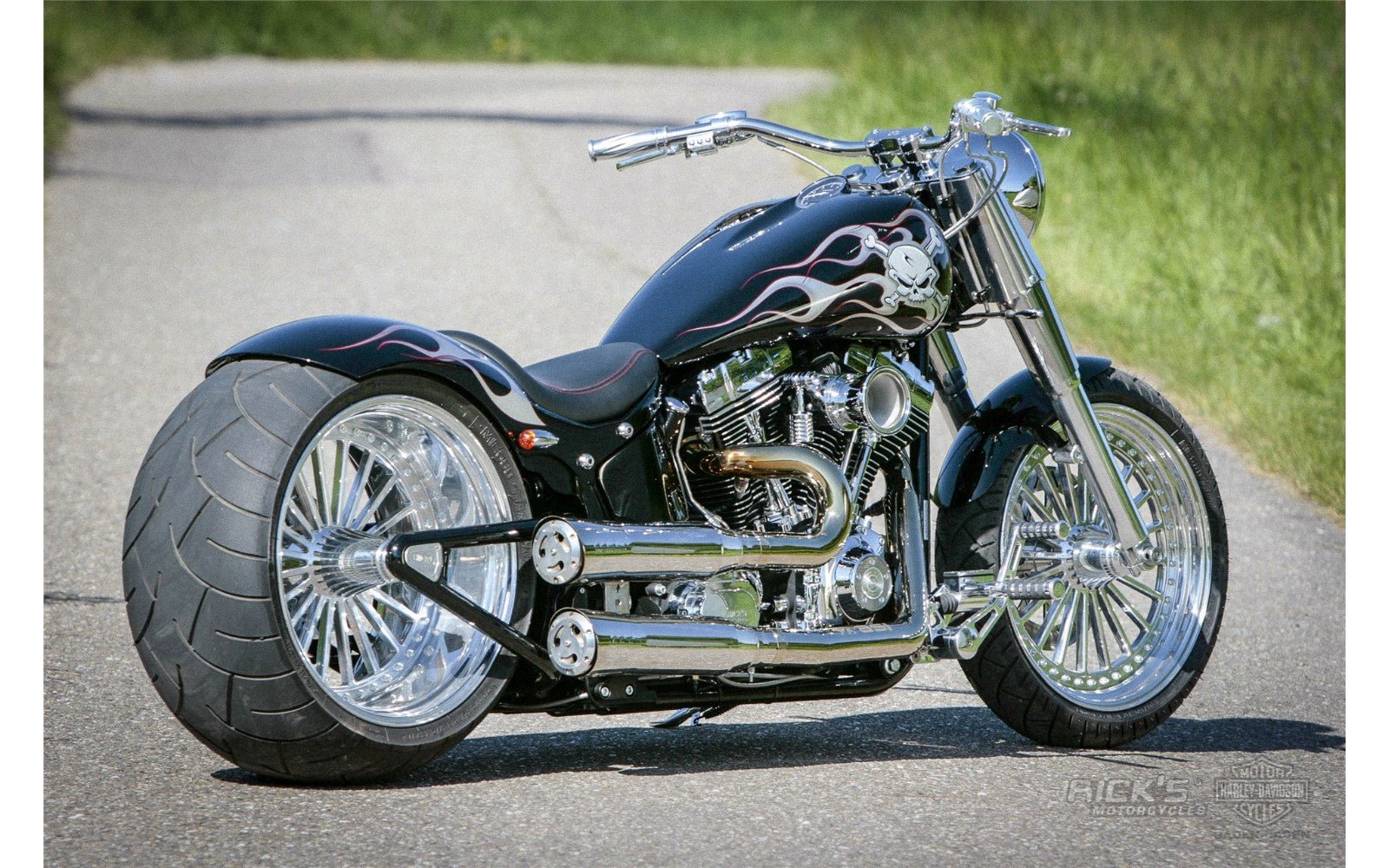 Rick's Steel Rear Rear Fender 300 Tire - Softail 00-06