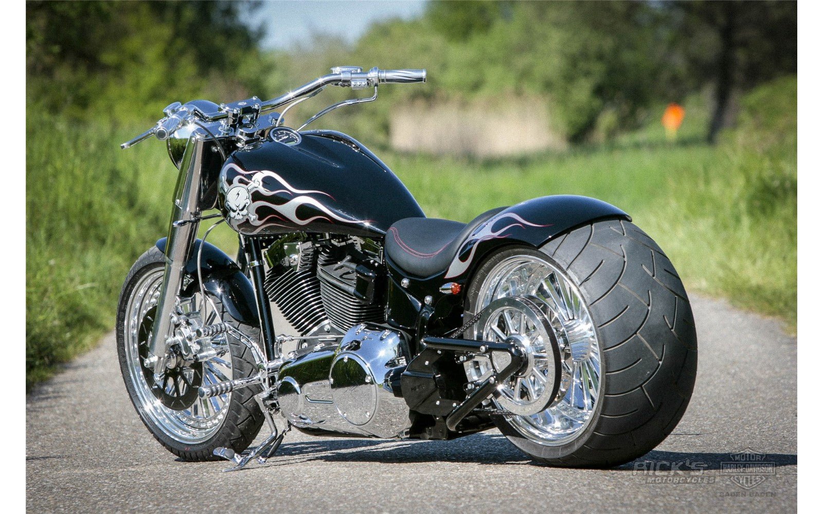 Rick's Steel Rear Rear Fender 300 Tire - Softail 08-17