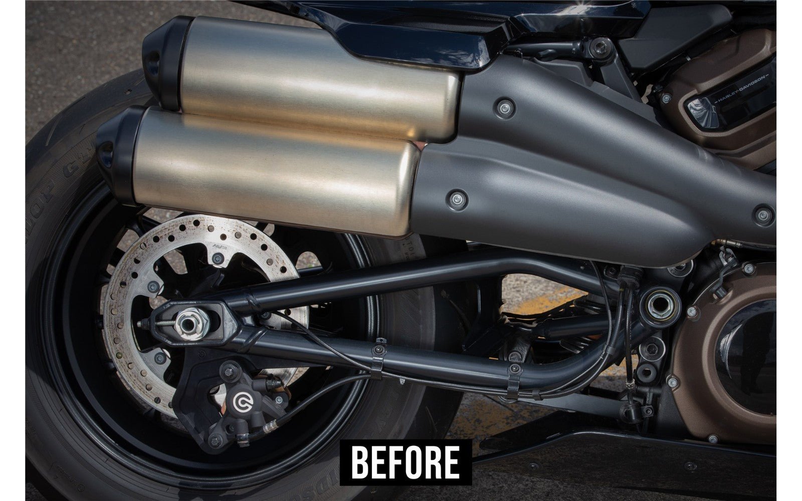 Rick's Swingarm Cable Protection Matte Black - Sportster S 21-up