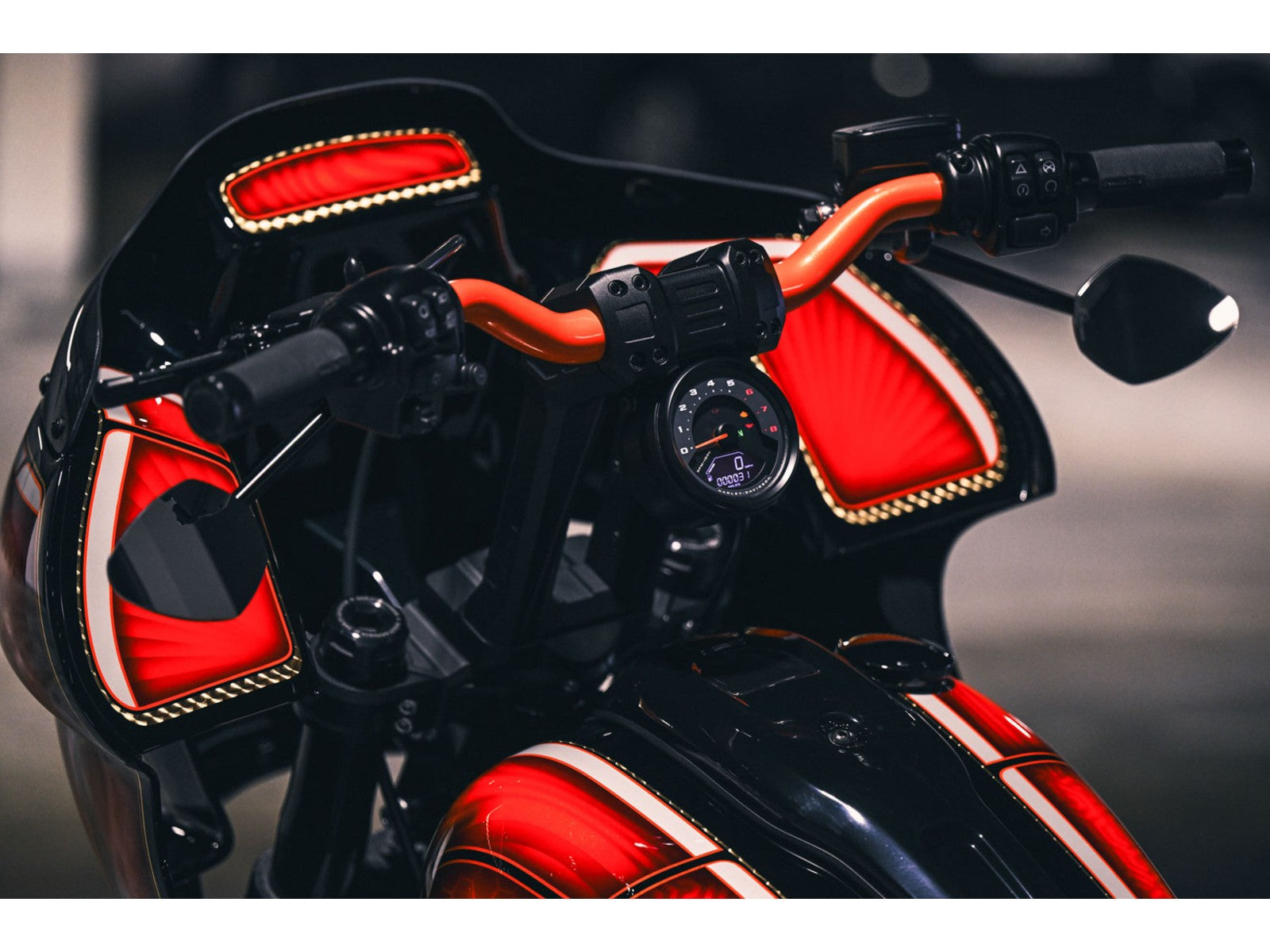 Rick's Clubstyle Riser Pullback "S" With Lower Gauge Housing